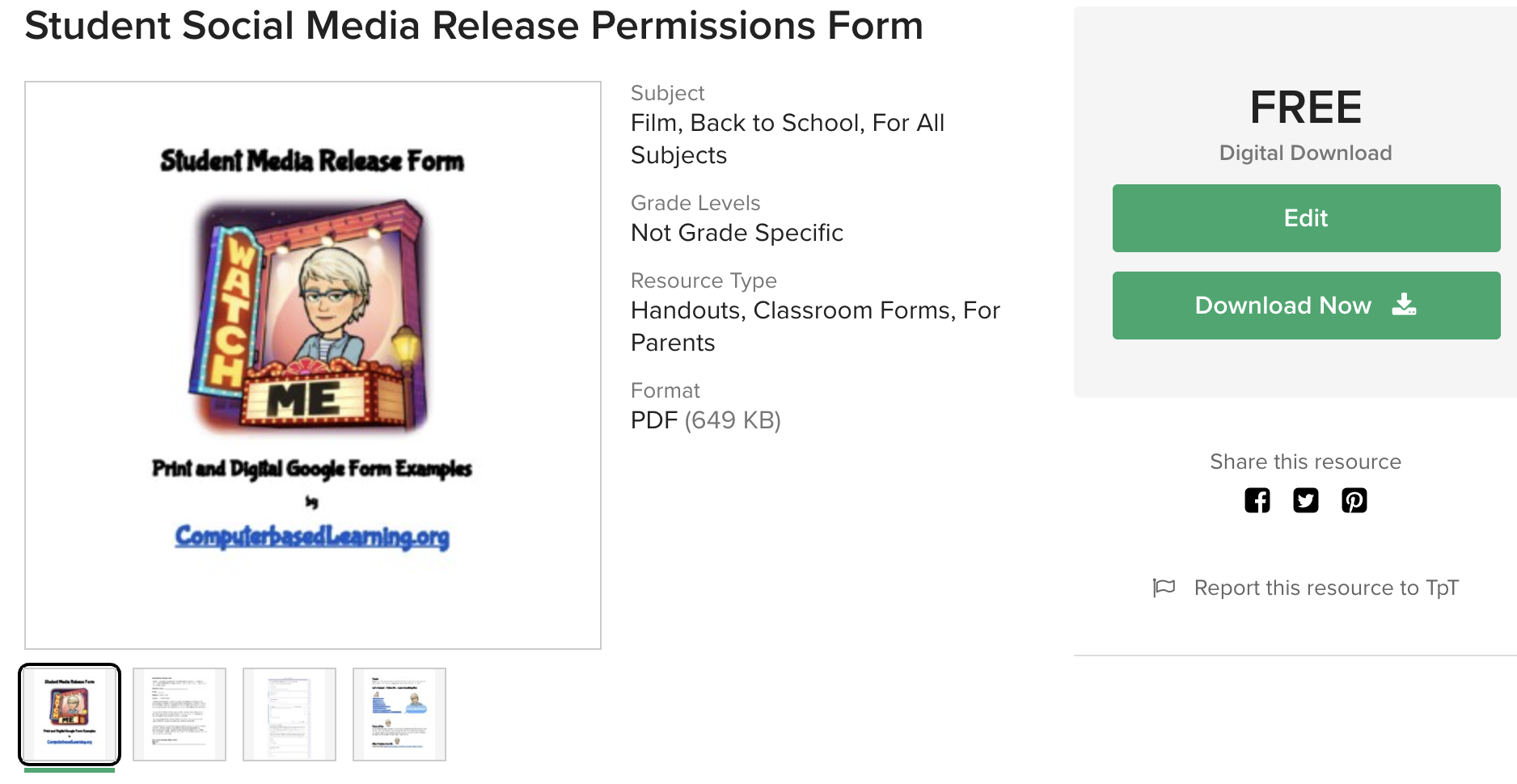 Student Social Media Release Permissions Form