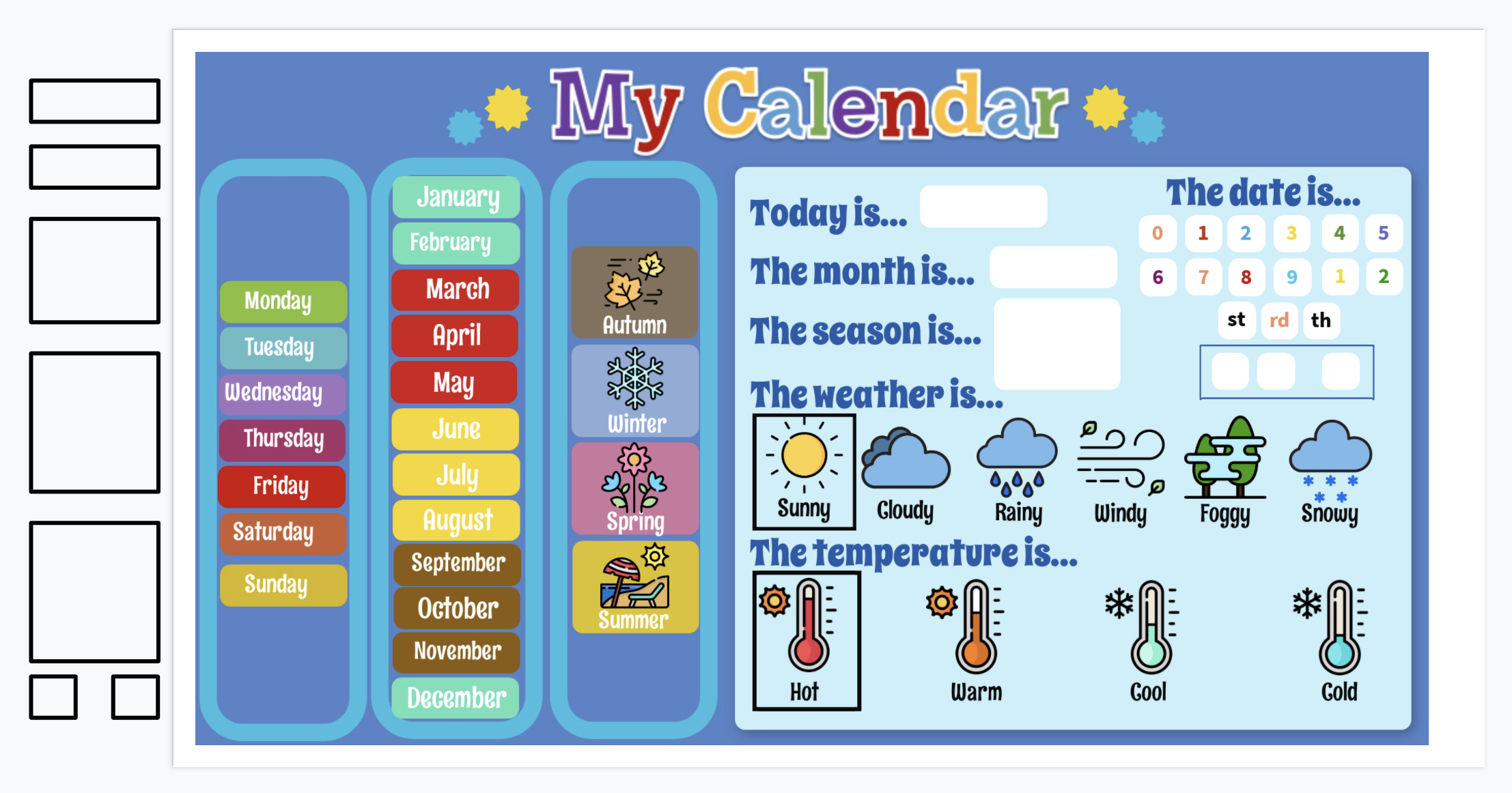 Calendar Weather Daily Practice